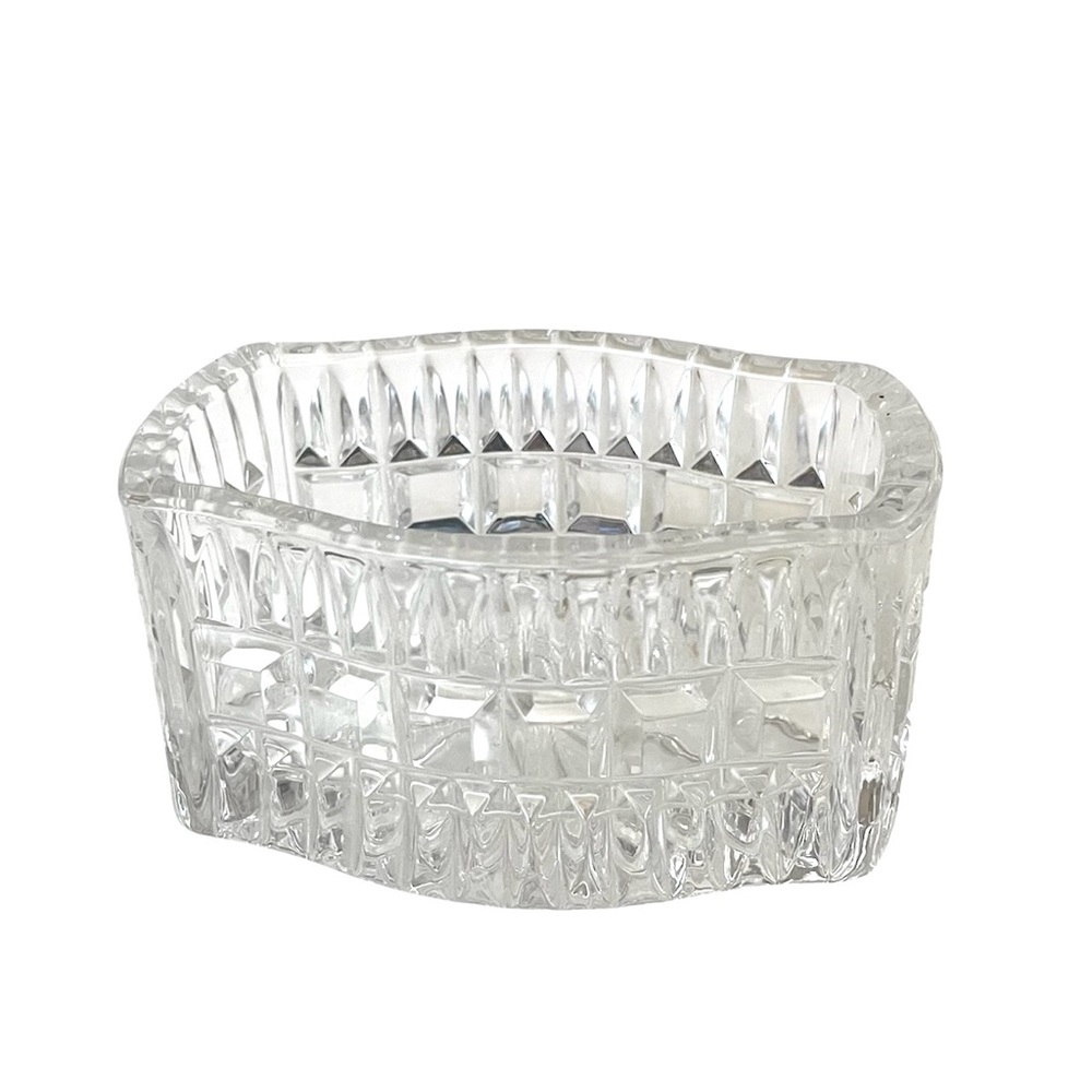 Vintage Cut Crystal Glass Rectangular Jewelry Trinket Box